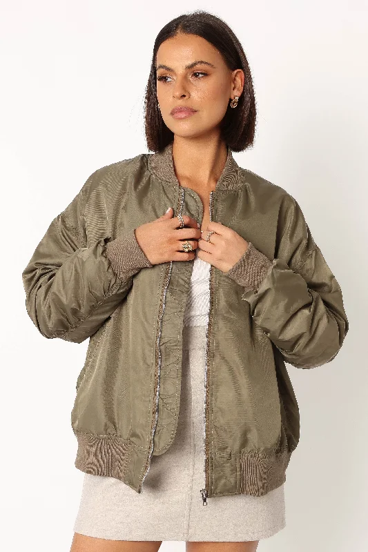 Bryce Bomber Jacket - Khaki Chenille Jacket Brocade Jacket Lace Jacket