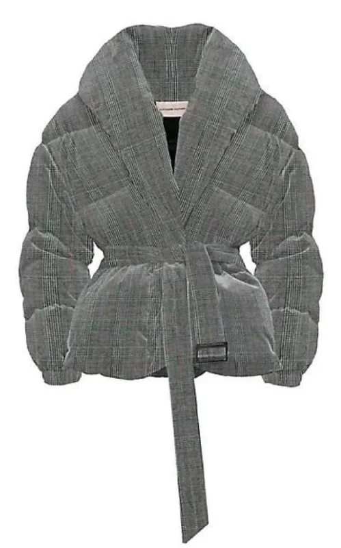 Checked Stretch-Wool Puffer Jacket Chenille Jacket Brocade Jacket Lace Jacket