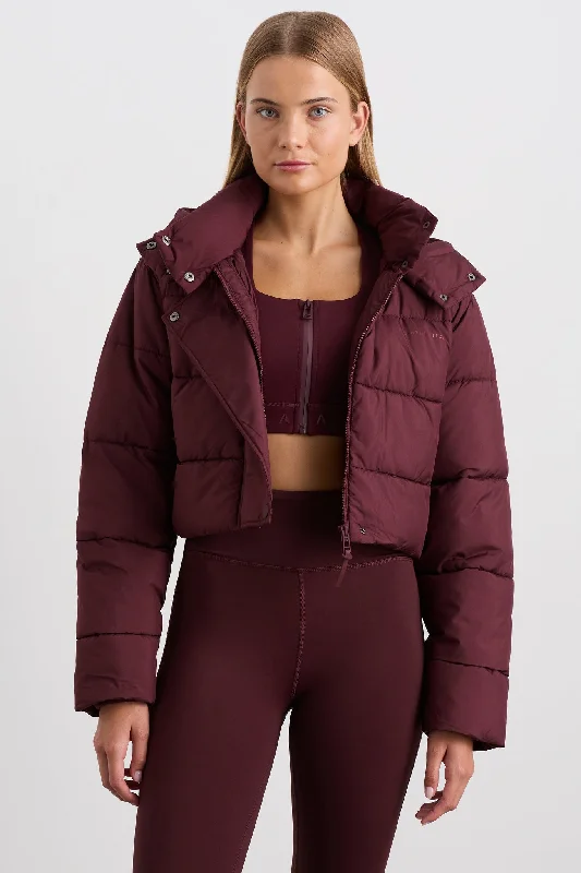 Cropped Hooded Puffer Jacket 764 Zippered Jacket Buttoned Jacket Snapped Jacket
