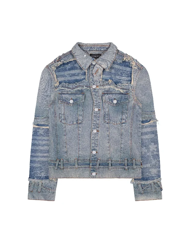 Washed Liberty Denim Jacket Mesh Jacket Canvas Jacket Denim Jacket