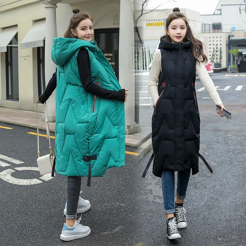 Down Jacket Long Waistcoat Women Autumn And Winter Leisure Fitted Jacket Loose Jacket Oversized Jacket