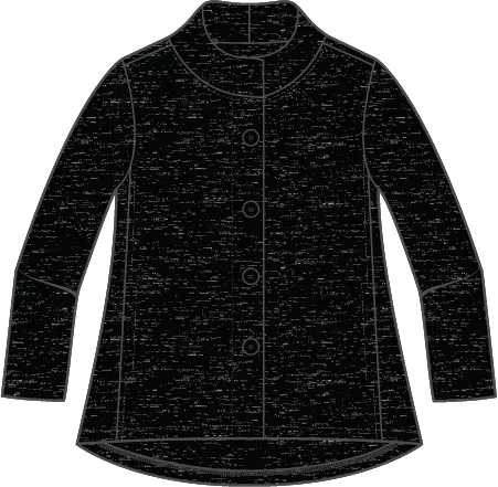 Habitat Quilted Button Front Jacket in Black - 53624-BLK One-Shoulder Jacket Off-the-Shoulder Jacket Asymmetrical Jacket