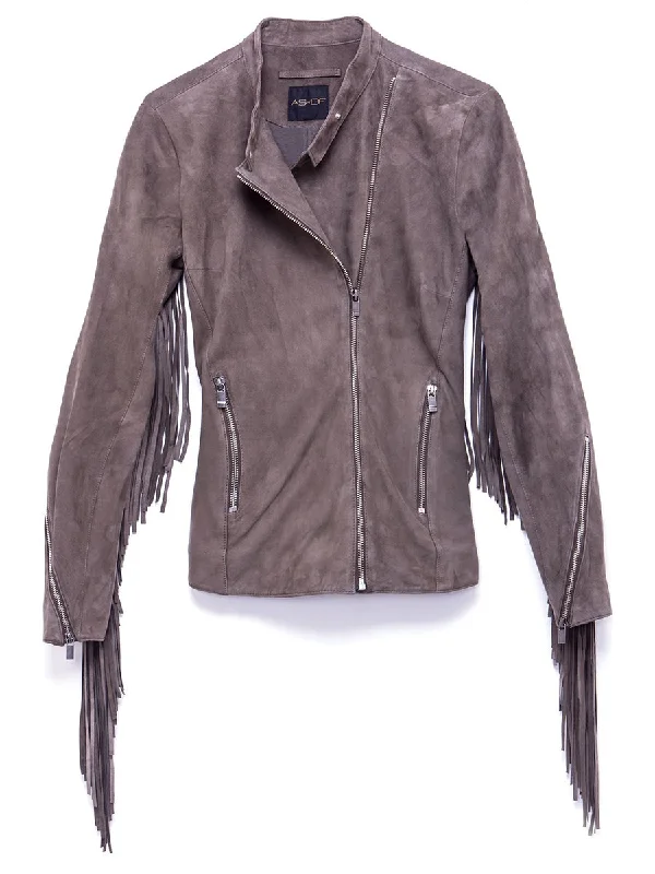 HAUTE LEATHER MOTO JACKET Wool Jacket Cashmere Jacket Tweed Jacket