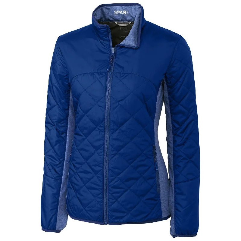 Cutter & Buck Women's Tour Blue WeatherTec Sandpoint Quilted Jacket Cotton Jacket Linen Jacket Terry Jacket