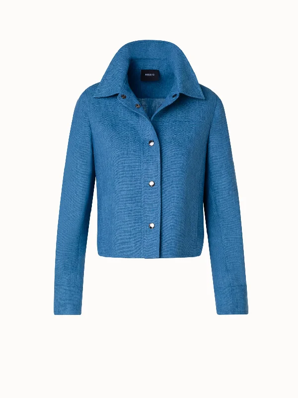 Linen Gabardine Shirt Jacket Fleece Jacket Down Jacket Parka