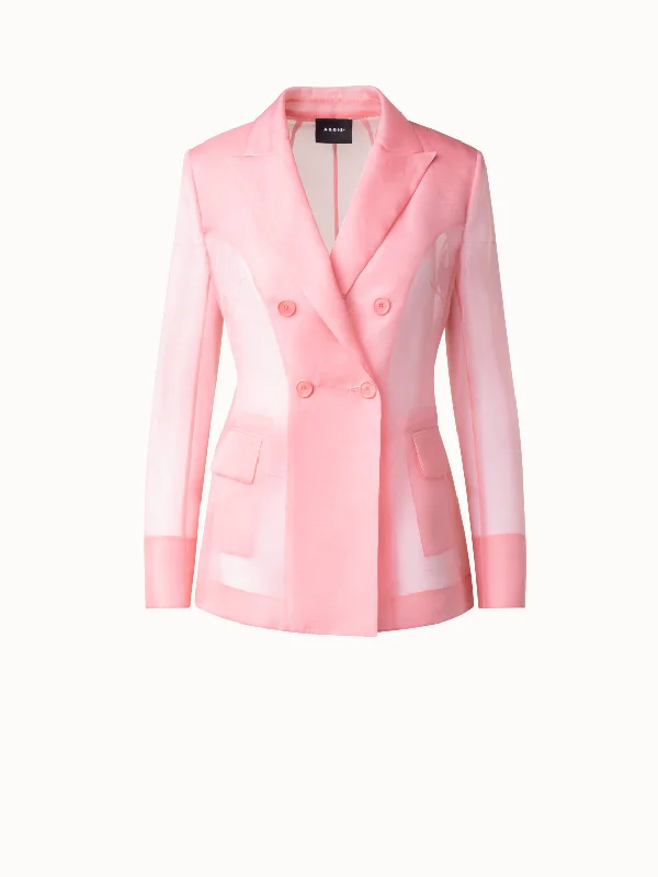 Long Sheer Silk Jacket Belted Jacket Elasticated Jacket Padded Jacket