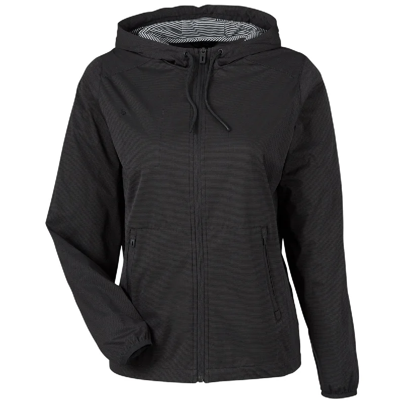 North End Women's Black Heather Network Lightweight Jacket V-Neck Jacket Boat Neck Jacket Square Neck Jacket