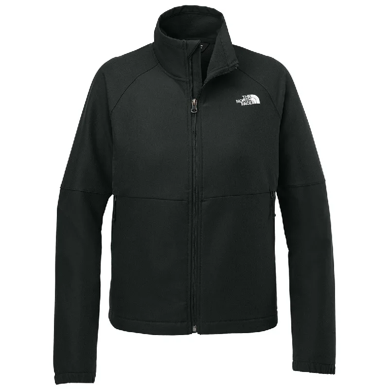 The North Face Women's TNF Black Heather Barr Lake Soft Shell Jacket Nylon Fabric Polyester Fabric Spandex Fabric