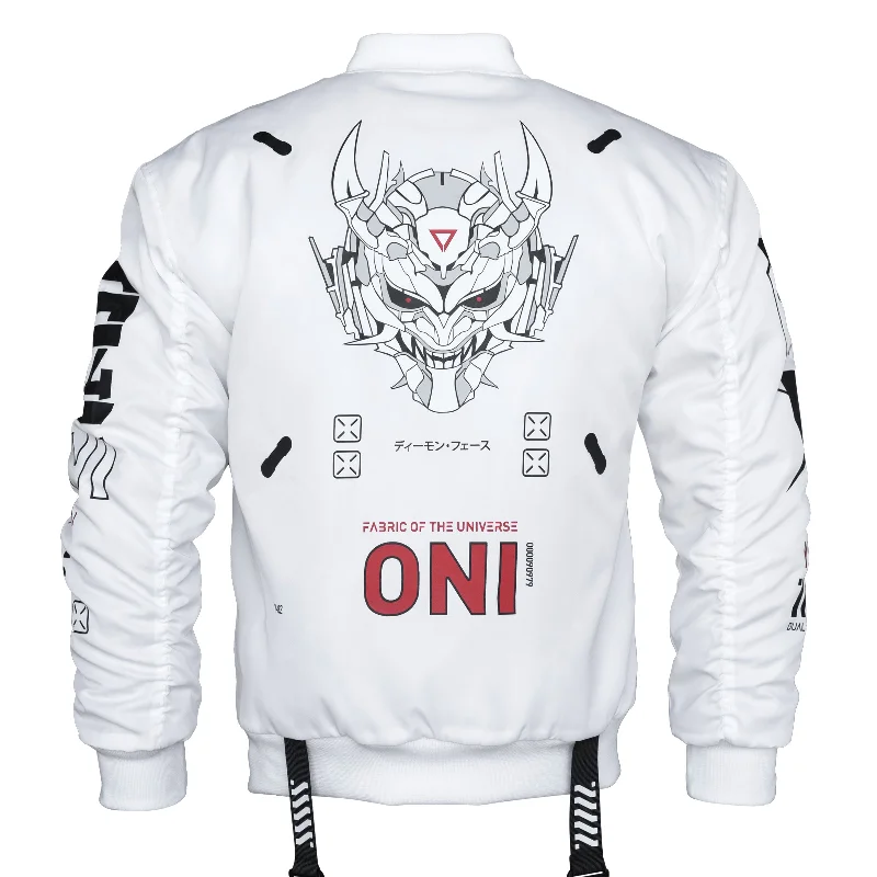 ONI White Bomber Jacket Plaid Jacket Tartan Jacket Houndstooth Jacket