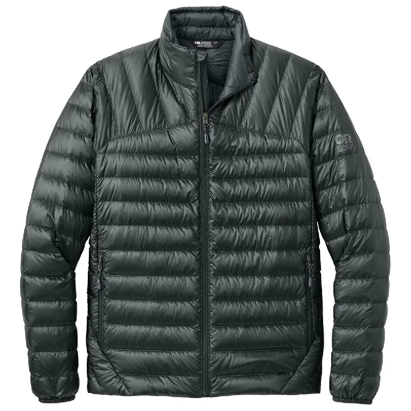 Outdoor Research Women's Black 800 Tech Down Jacket Ribbed Jacket Pleated Jacket Ruffled Jacket