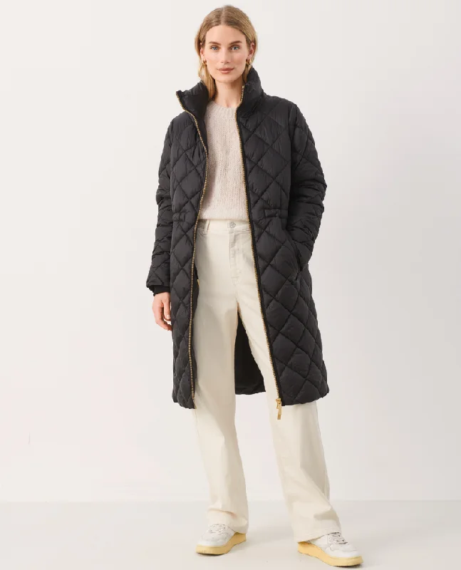 Part Two Chea Black Quilted Jacket Welt Pockets Slit Pockets Flap Pockets
