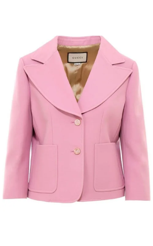 Pink Silk and Wool Blazer Jacket Denim Jacket Leather Jacket Suede Jacket