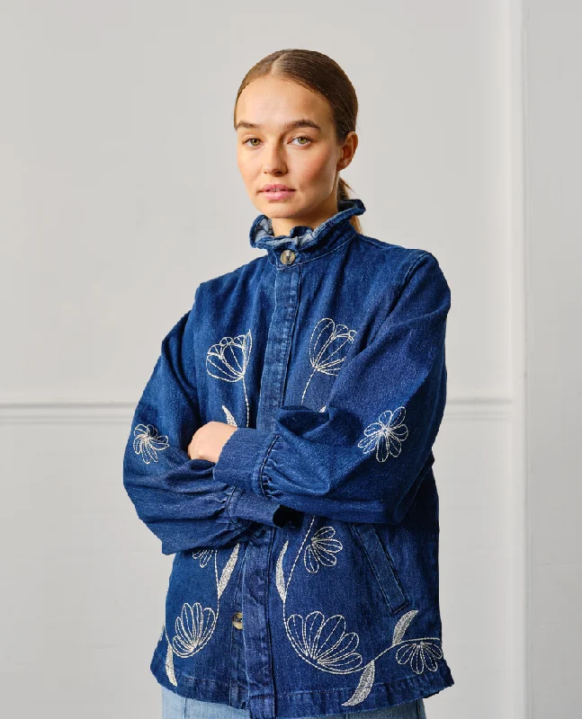 Seventy Mochi Flor Pablo American Blue Embroidered Denim Jacket Corduroy Jacket Velvet Jacket Brocade Jacket