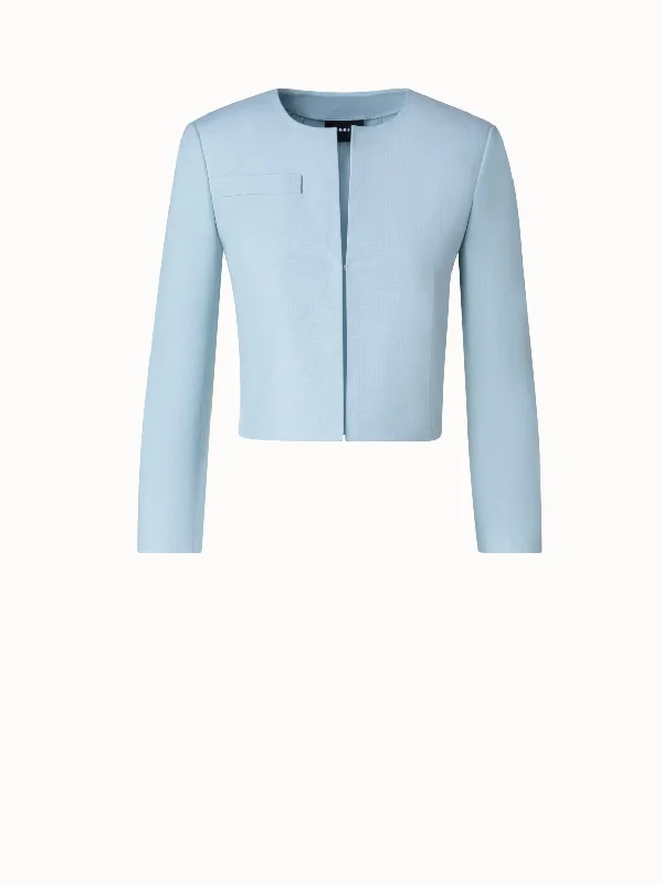 Short Double-Face Jacket in Cotton Silk Stretch Nylon Jacket Polyester Jacket Spandex Jacket
