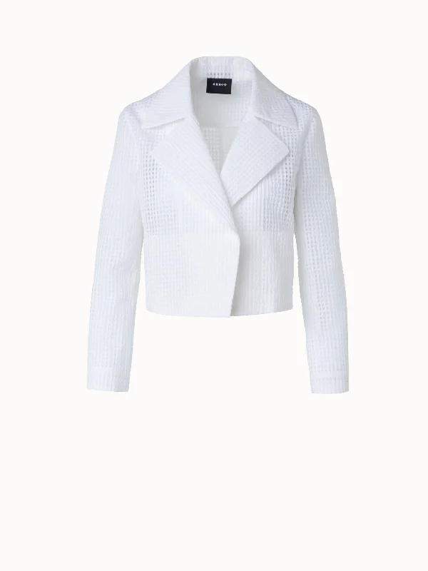Short Jacket in Semi-Sheer Organza Elasticated Jacket Padded Jacket Insulated Jacket