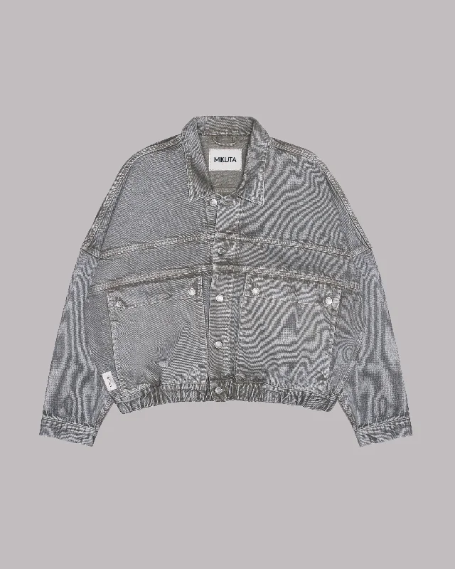 The Khaki Faded Denim Jacket Insulated Jacket Fitted Jacket Loose Jacket
