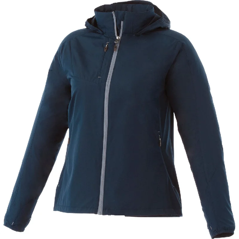 Elevate Women's Navy Flint Lightweight Jacket Hooded Jacket Caped Jacket Shawl Collar Jacket
