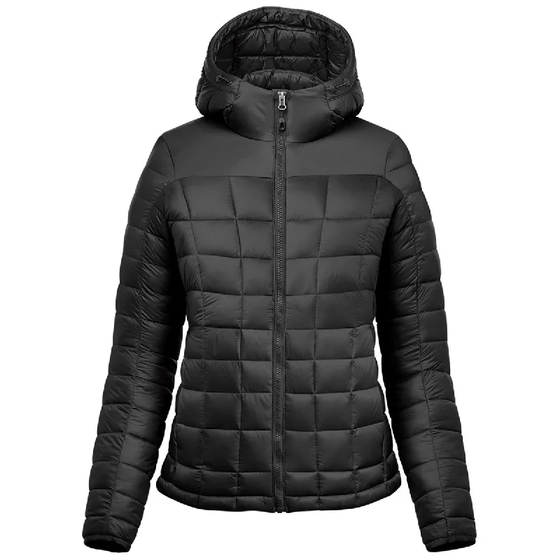 Stormtech Women's Black Tundra Thermal Jacket A-Line Jacket Boat Neck Shawl Collar