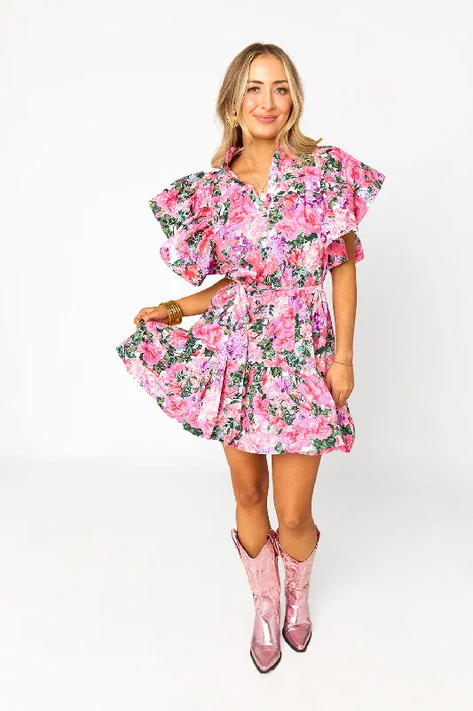 Abbey Belted Mini Dress - Royalty Trendy A-Line Mini Dress