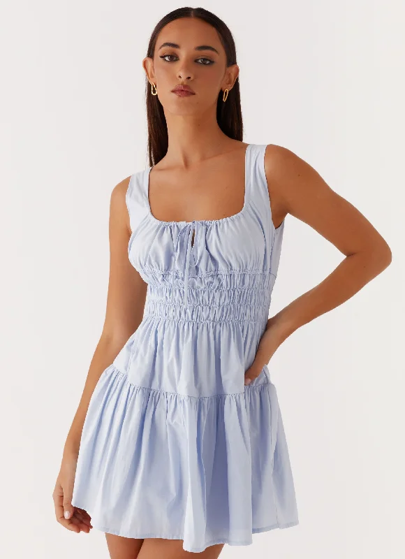 Addison Mini Dress - Blue Trendy Camisole Mini Dress