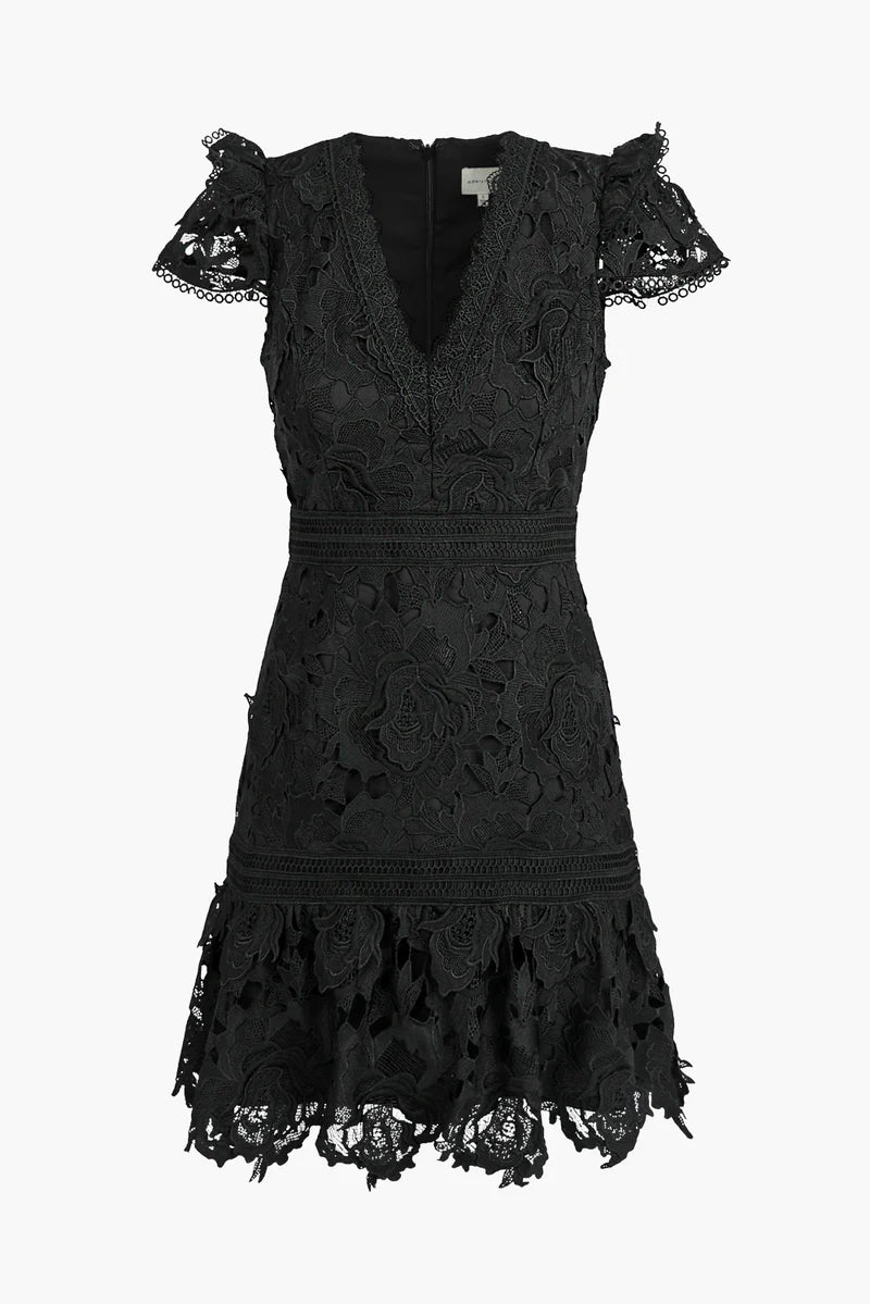 adelyn rae Sunny Drop Waist 3D Lace Mini Dress Cozy Jersey Mini Dress