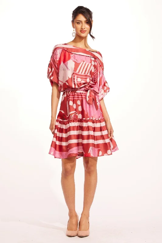 Andrea Mini Dress - Tulipa Stylish Puff Sleeve Mini Dress