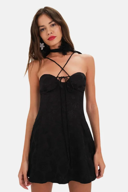 Melody Mini Dress Black Casual High-Waist Mini Dress