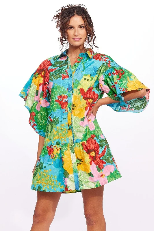 Mallory Mini Dress with Tiered Sleeves - Matisse Casual High-Waist Mini Dress