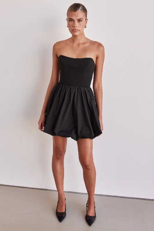 Niamh Mini Dress (Black) Fashionable A-Line Mini Dress