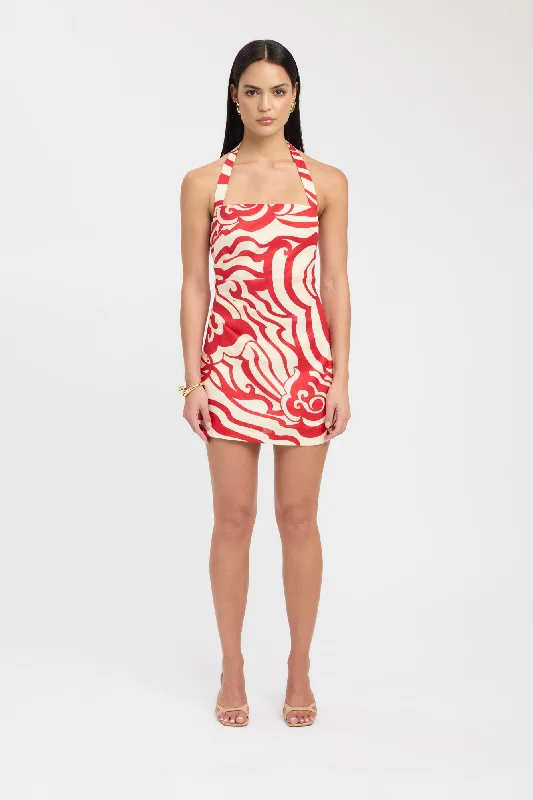 Roma Halter Mini Dress Elegant Tulle Mini Dress