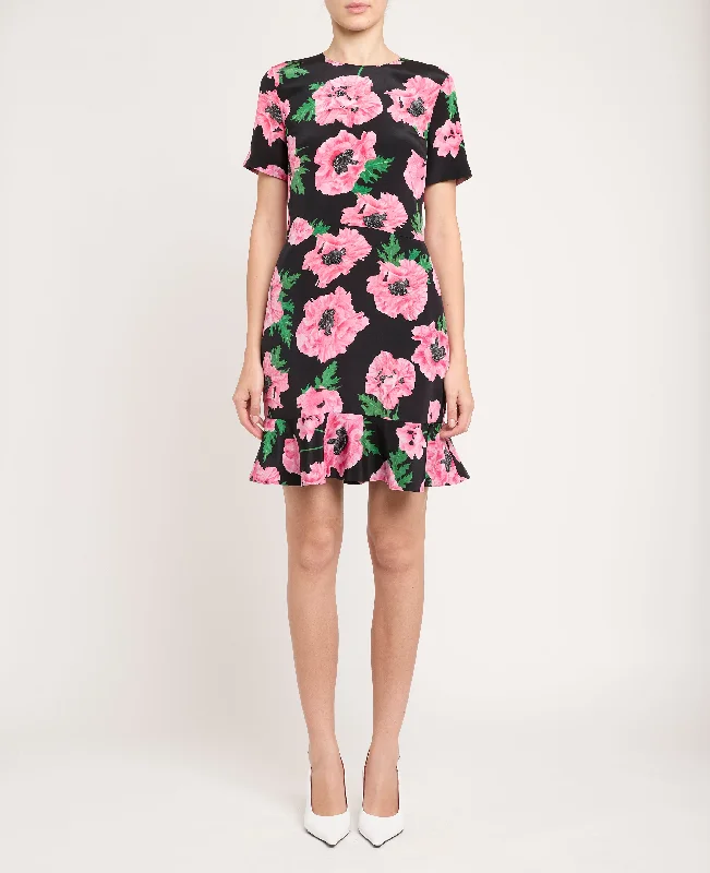 Iconic Poppy Print Mini Dress Trendy Bodycon Mini Dress