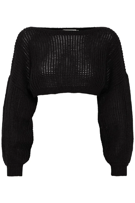 Ahikke Cropped Jumper Black Tailored Straight A-Line