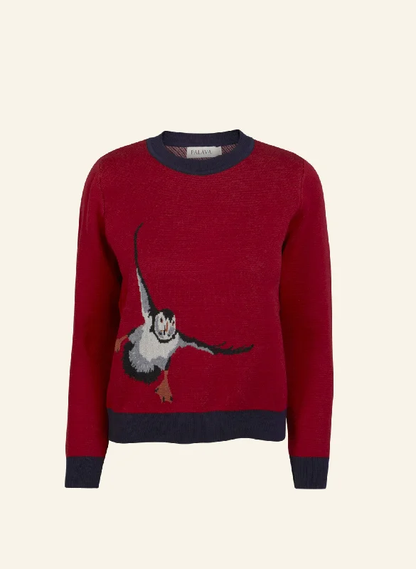 Esther Long - Red Puffin Jumper Iron Safe Non-Iron Wrinkle Free