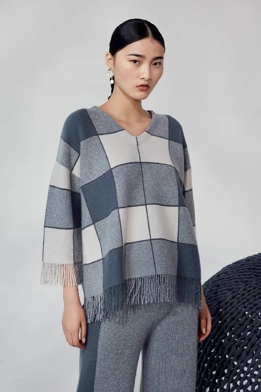 Extra thick check-pattern 100% jumper Stylish Fashionable Trendy