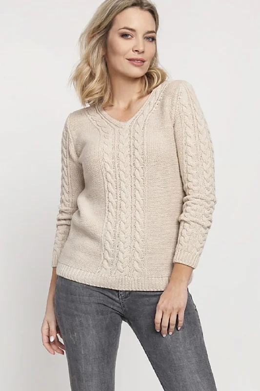 Jumper MKM Cable Knit Ribbed Knit Lace Knit