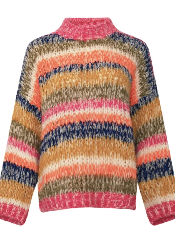 Keiko Stripe Knit Jumper Tundra Stripe Lace Blend Ribbed Blend Corduroy Blend
