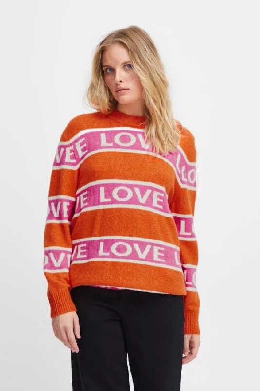 Motif Stripe Jumper Sequined Glittery Shiny