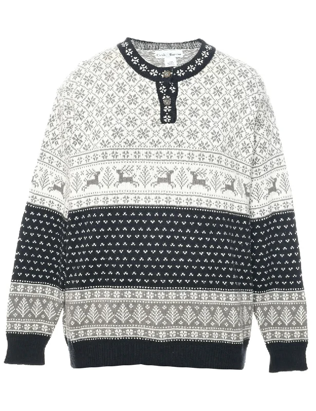 Nordic Grey Jumper - L Velvet Chenille Corduroy