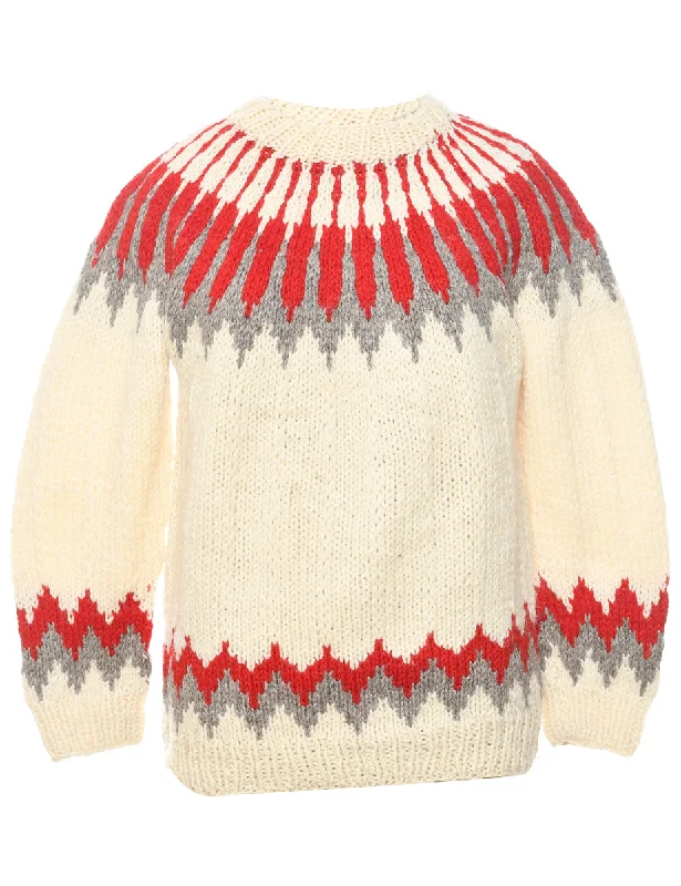 Nordic Jumper - L Houndstooth Herringbone Solid