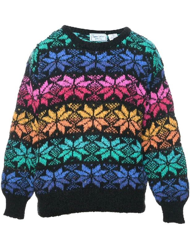 Nordic Jumper - M Boat Neck Shawl Collar Notched Collar