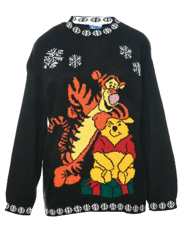 Nordic Winnie The Pooh And Tigger Jumper - L Soft Cozy Warm