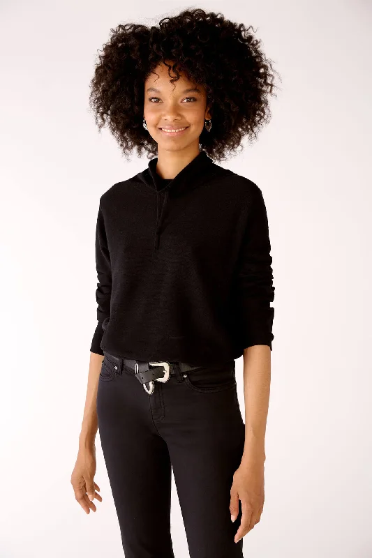 Oui 77984 Black Keiko Jumper Fitted Slim Tailored