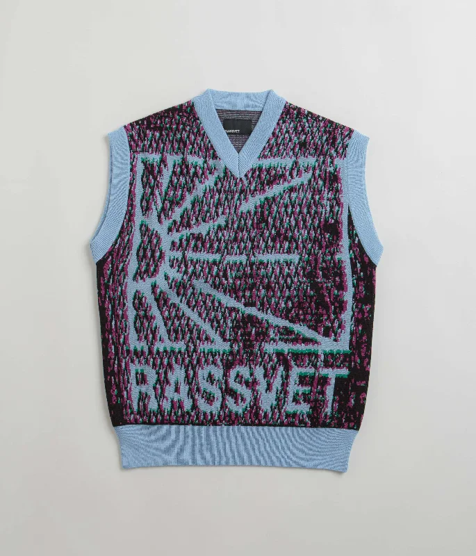Rassvet Mesh Camo Sleeveless Jumper - Blue Zippered Front Buttoned Front Snap Front