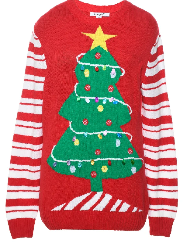Red Christmas Jumper - M Tailored Straight A-Line