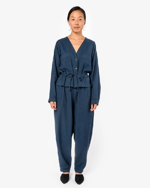 Sack Jumper in Midnight Knit Fabric Woven Fabric Fleece Fabric