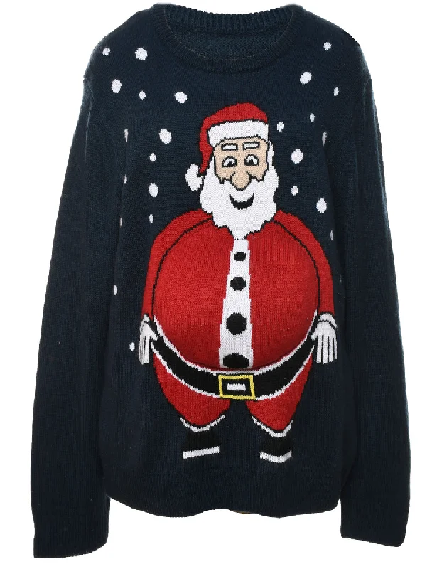 Santa Claus Christmas Jumper - L Nylon Fabric Polyester Fabric Spandex Fabric