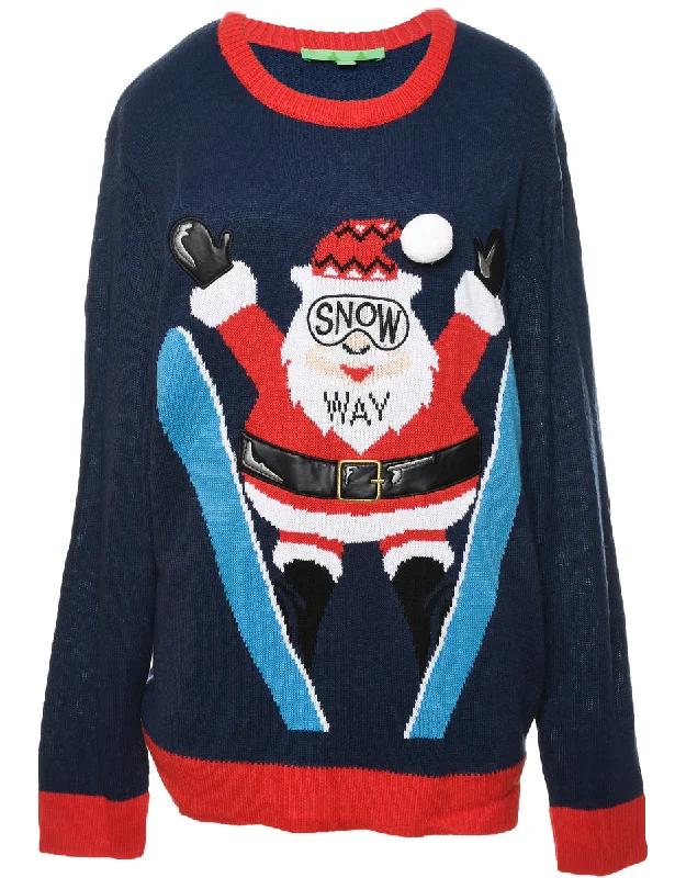 Santa Claus Christmas Jumper - XL Oversized Loose Flowy