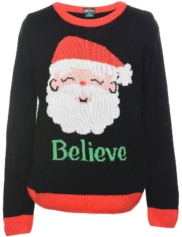 Santa Claus Christmas Jumper - XL Mesh Fabric Canvas Fabric Denim Fabric
