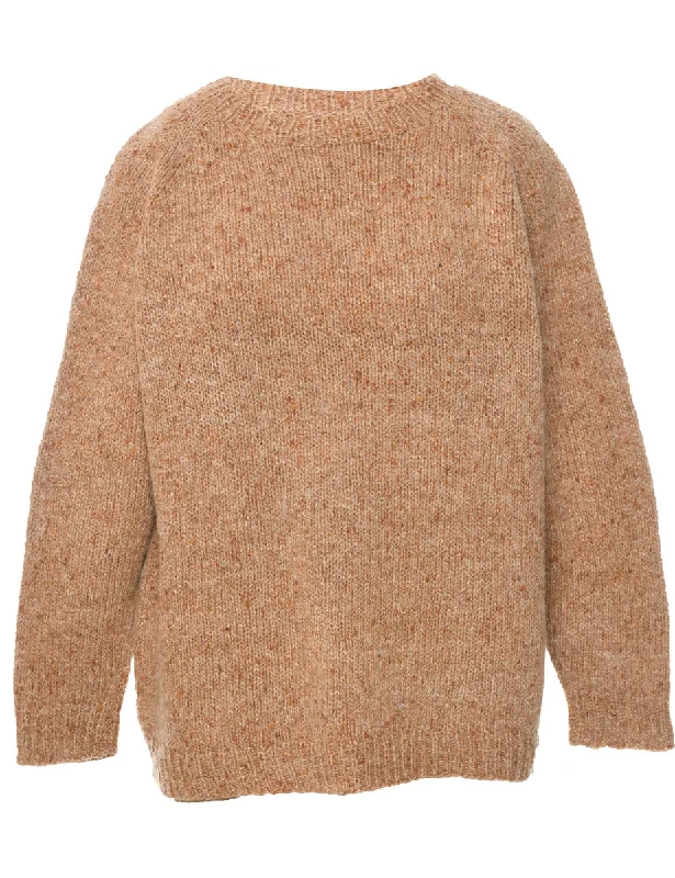 Tan Jumper - L Glossy Satin Silk
