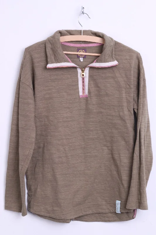 Tom Joule Womens XS 8 Jumper Antler Cotton Zip Neck Lace Blend Ribbed Blend Corduroy Blend